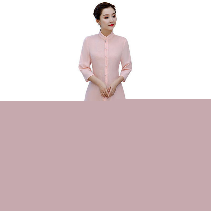 9892汉服女改良春秋装新款茶服中式开衫外套唐装上衣不规则连衣裙
