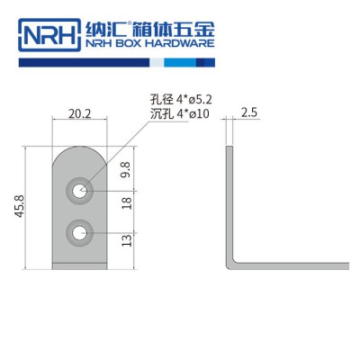 纳汇/NRH7632-45-SUS304 五金包边 广告箱包角 铝箱包边 灯光箱包角
